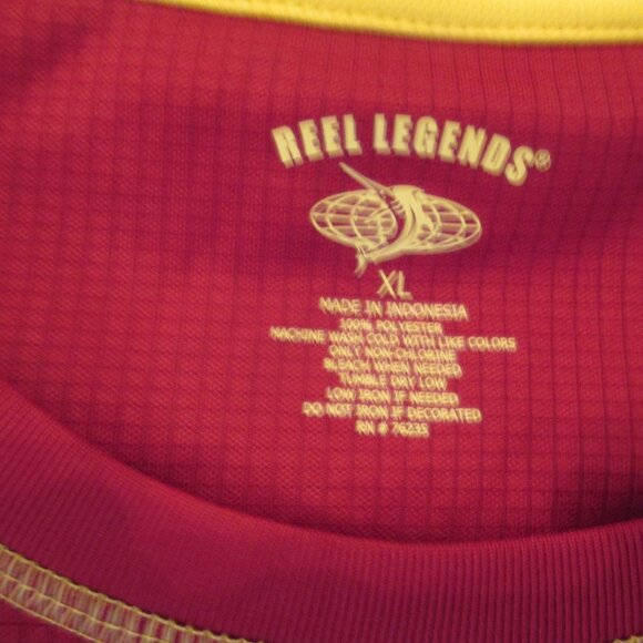 NWT Men's Reel Legends Burgundy & Yellow Top XL Long Sleeves logo - Picture 3 of 6
